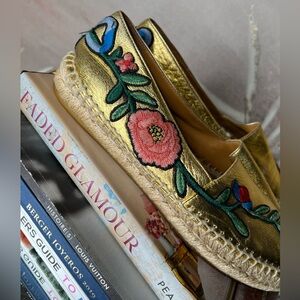 Gucci Gold and Glam espadrilles